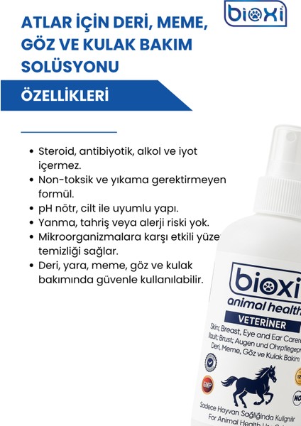 Animal Health, Atlar Için Deri, Meme, Göz ve Kulak Bakım Solüsyon Steroidsiz & Antibiyotiksiz 250 ml fiyatları