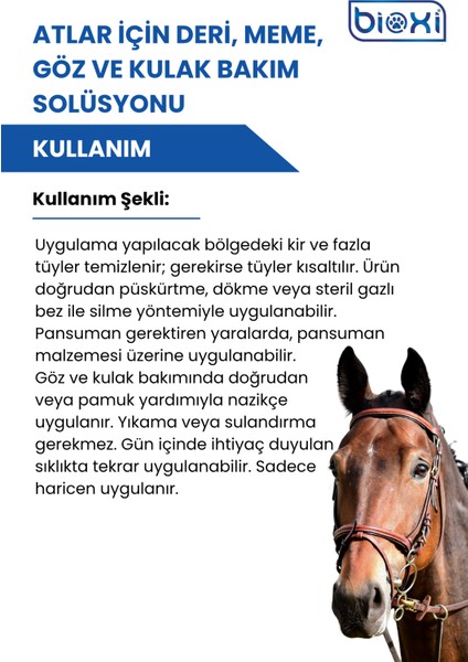 Animal Health, Atlar Için Deri, Meme, Göz ve Kulak Bakım Solüsyon Steroidsiz & Antibiyotiksiz 250 ml modelleri