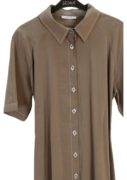 3820 Sedna Kuşaklı Düğmeli Elbise fırsatları