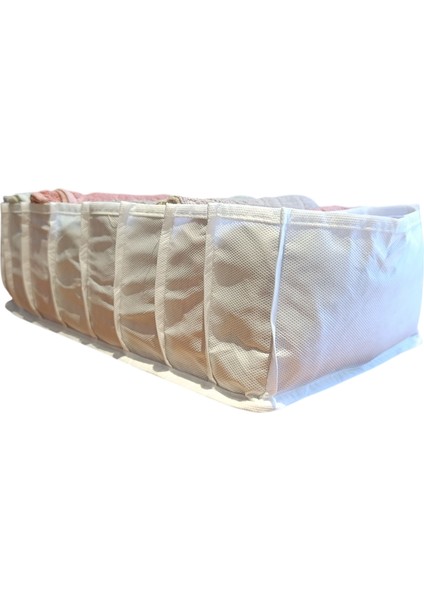 4'lü Organizer L Akordiyon L Boy 8 Bölmeli Çok Amaçlı Dolap Içi ve Çekmece Içi Düzenleyici Cepli