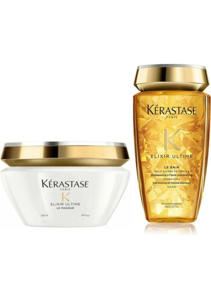 Elixir Ultime Le Bain Saç Banyosu 250 ml + Elixir Ultime Le Masque Saç Bakım Maskesi 200 ml