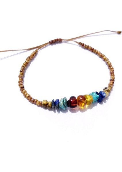 Lapis ve Turkuaz Doğaltaşlı Kehribar ve Miyuki Round Boncuklu Bileklik