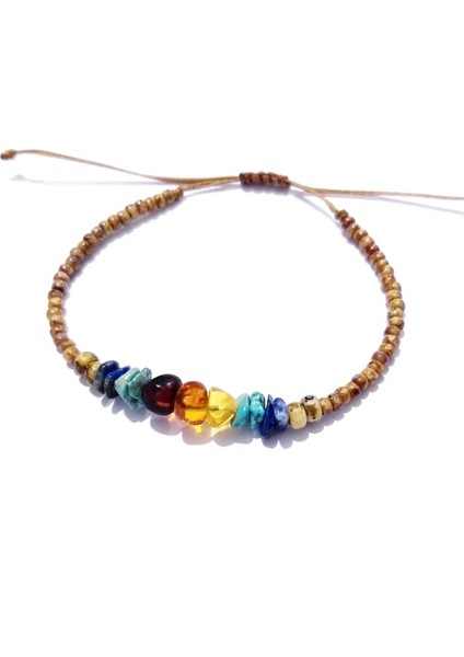 Lapis ve Turkuaz Doğaltaşlı Kehribar ve Miyuki Round Boncuklu Bileklik modelleri