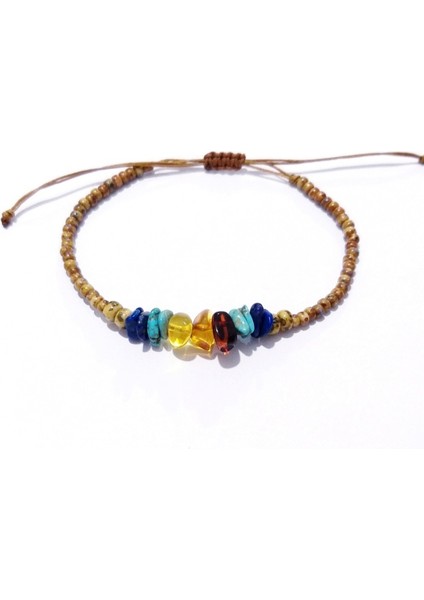 Lapis ve Turkuaz Doğaltaşlı Kehribar ve Miyuki Round Boncuklu Bileklik fırsatları