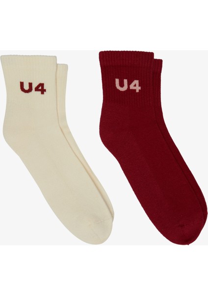 Unıted4 Unisex Bordo 2'li Çorap