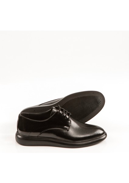 %100 Deri Siyah Klasik Ayakkab?, Ba?c?kl? Siyah ??k Erkek Kundura,ortopedik Tabanl? Damat Ayakkab?s?