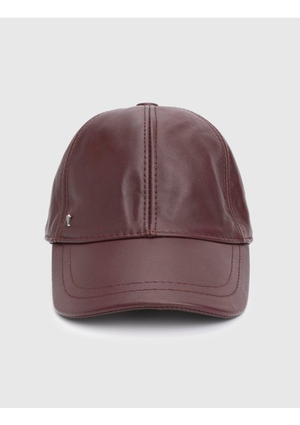 Valguri Hakiki Deri Bordo Unisex Şapka modelleri