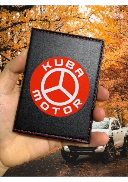 Kuba Ruhsat Kabı Logolu Motorsiklet Utv Atv Racing Ruhsat Kılıfı Deri Koruyucu