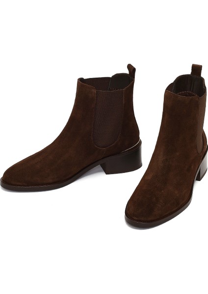 Kadın Kahverengi Süet Deri Chelsea Bot 25WFD153410 modelleri