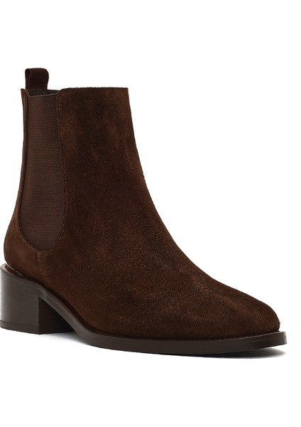 Kadın Kahverengi Süet Deri Chelsea Bot 25WFD153410