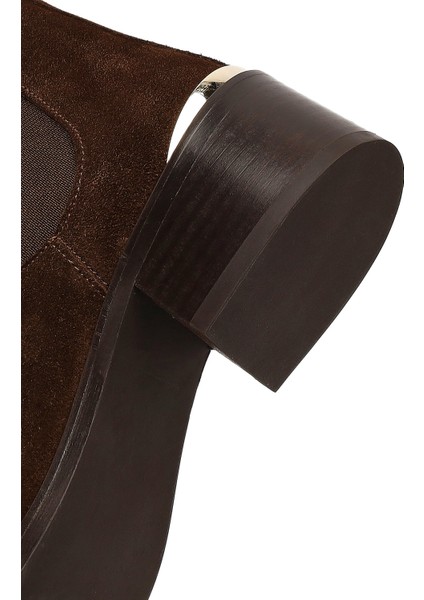 Kadın Kahverengi Süet Deri Chelsea Bot 25WFD153410