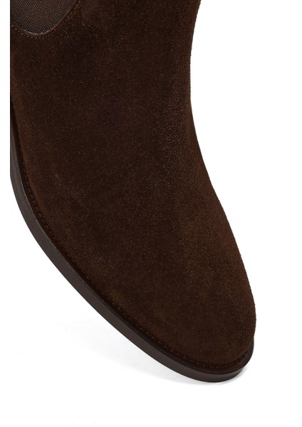 Kadın Kahverengi Süet Deri Chelsea Bot 25WFD153410