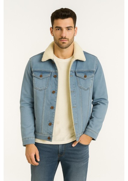 Zbd Erkek Slim Fit Kürklü Kot Ceket - 7432 modelleri