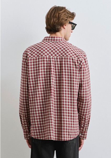 MV Baskılı Kareli Kırmızı Gömlek 0211686-90909 modelleri