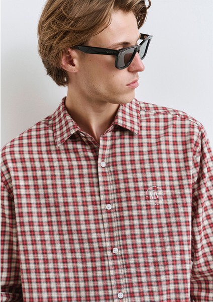 MV Baskılı Kareli Kırmızı Gömlek 0211686-90909 indirimleri