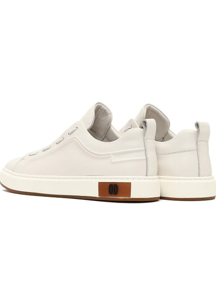 Erkek Beyaz Bağcıklı Deri Sneaker 25WFD693418 indirimleri