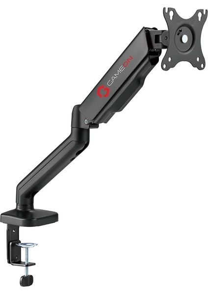 GO-5336 Single Monitor Arm, Gas Spring-Assisted Adjustable Stand, Fits 43 To 81 cm Screens, 9 kg Load, Free-Tilt Design With Cable Management And Keyhole Mounting System - Black
