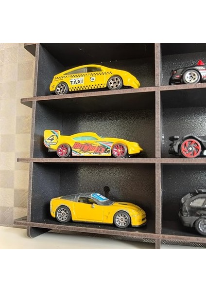 50 Araç Oyuncak Araba Rafı, 1:64 Ölçek Uyumlu Metal Oyuncak Araç Garaj Duvar Vitrini-Mavi fırsatları