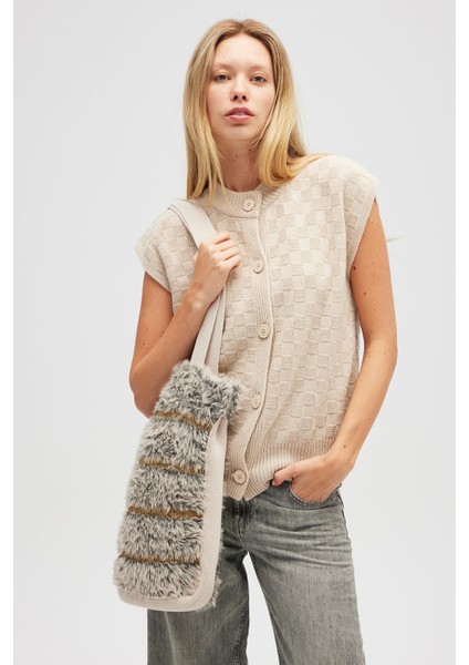 Yona Örme Çanta - Bej Melanj modelleri