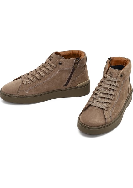 Erkek Vizon Fermuarlı Nubuk Deri Spor Bot 25WFD7071V3 modelleri