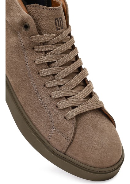 Erkek Vizon Fermuarlı Nubuk Deri Spor Bot 25WFD7071V3