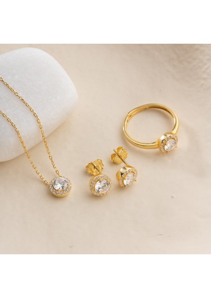 925 Ayar Gümüş 3lü Tektaş Set fiyatları