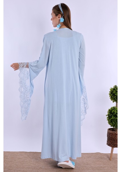 Mavi Sabahlıklı Hamile Lohusa Pijama Takımı fırsatları