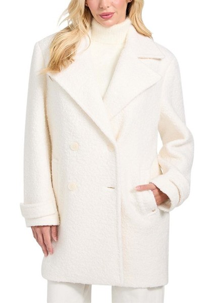 Kadın Leona Yün Karışımlı Kaban - Beyaz