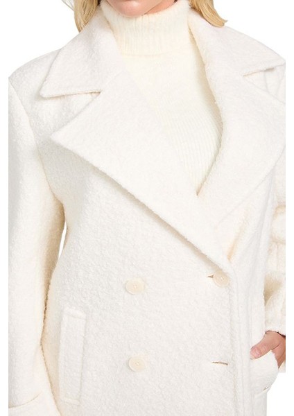 Kadın Leona Yün Karışımlı Kaban - Beyaz modelleri