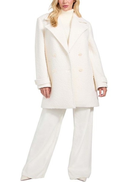 Kadın Leona Yün Karışımlı Kaban - Beyaz fırsatları