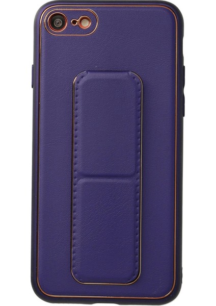 CPT16 iPhone 7 Kılıf Coco Deri Standlı Kapak - Mor