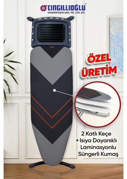 CM-081 Larissa Plas Black Serisi Ergonomik Tasarım Desenli Ütü Masası