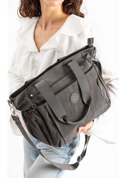 Sanmorris Glc Kadın 4018 Suya Dayanıklı Çok Bölmeli Krinkıl Çanta Kol Çantası Omuz modelleri