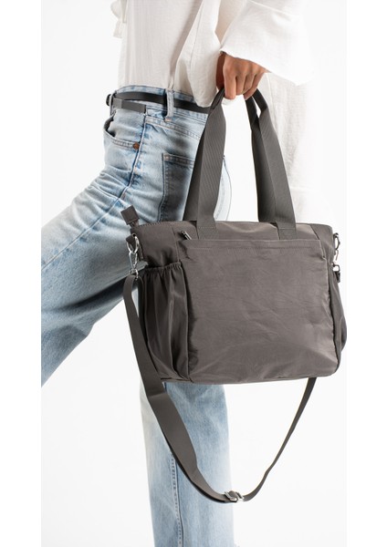 Sanmorris Glc Kadın 4018 Suya Dayanıklı Çok Bölmeli Krinkıl Çanta Kol Çantası Omuz indirimleri