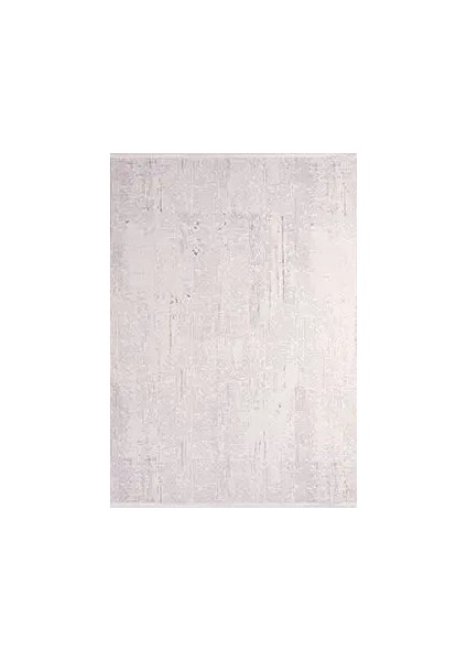 Lapice Modern Gri Beyaz Polyester Kaydırmaz Makine Halısı