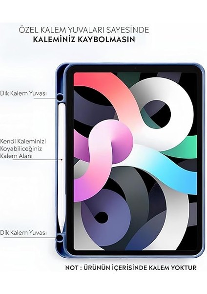 iPad Tablet Ile Uyumlu Kılıf Lüks Kadife Iç Kaplamalı Suni Deri Mıknatıslı Standlı Tablet Arka Kapak (Lacivert, iPad Pro 4.nesil 11 Inch) fiyatları