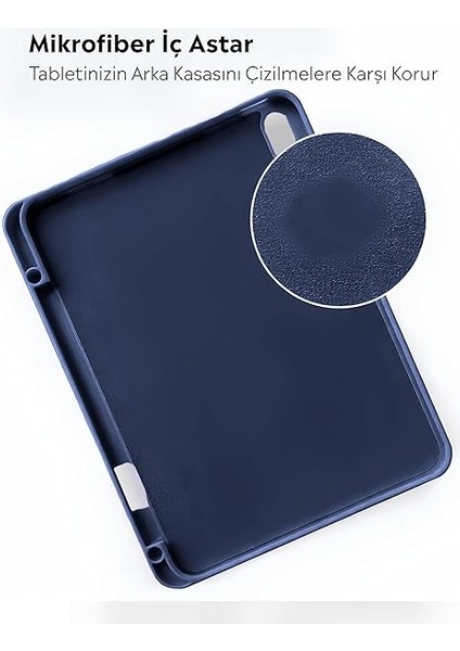 iPad Tablet Ile Uyumlu Kılıf Lüks Kadife Iç Kaplamalı Suni Deri Mıknatıslı Standlı Tablet Arka Kapak (Lacivert, iPad Pro 4.nesil 11 Inch) modelleri