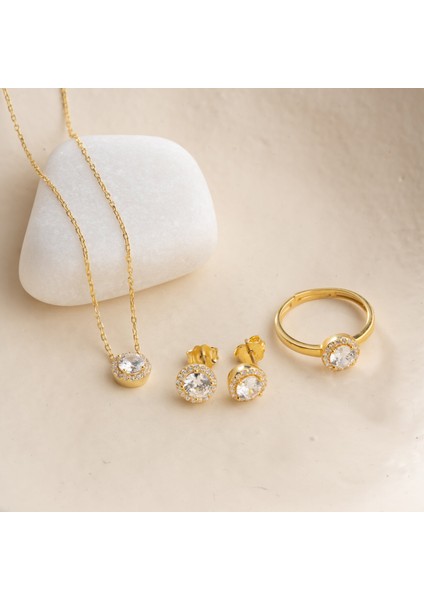 925 Ayar Gümüş 3lü Tektaş Set indirimleri