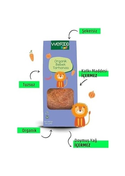 Wefood Kids Organik Bebek Tarhanası 400 gr 8683347030552 fiyatları