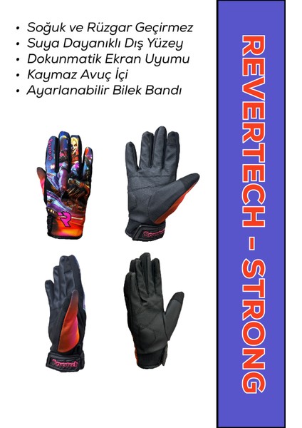 Revertech Strong Harley Queen / Su ve Rüzgar Geçirmez Kışlık Motosiklet Eldiveni