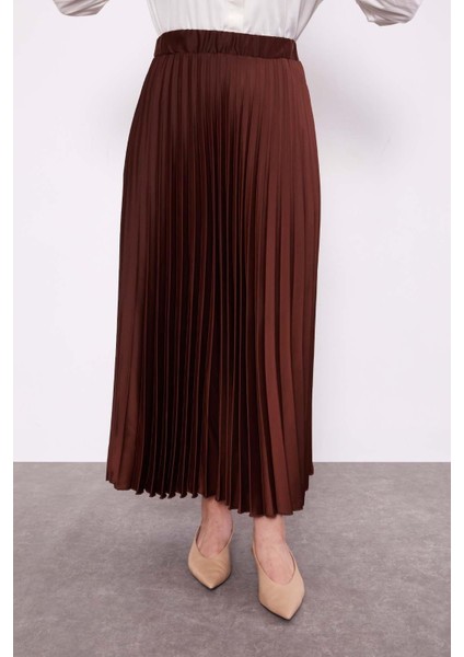 Kahve Piliseli Saten Etek