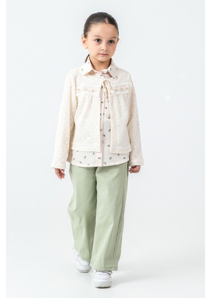 Yakası Bağlamalı Kız Çocuk 3\'lü Takım - 26K 4499 fiyatları