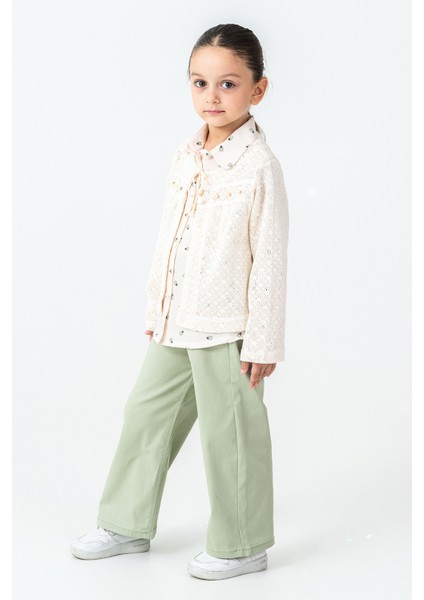 Yakası Bağlamalı Kız Çocuk 3\'lü Takım - 26K 4499 modelleri