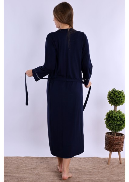 Lacivert Sabahlıklı Hamile Lohusa Gecelik Takım modelleri