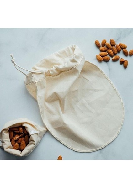 Bitkisel Süt Torbası Organik Yoğurt Süzme Kesesi Yıkanabilir Keten Kese Natural Tekstil Sütbezi