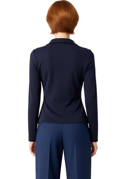 Kadın Polo Yaka Agraflı Esnek Örme Bluz Şık ve Rahat Bir Seçenek Kaliteli Şık Rahat Modern fırsatları