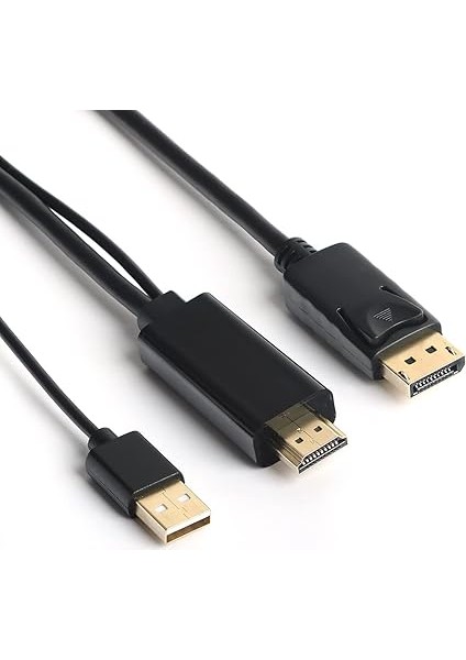 HDMI To Displayport Dönüştürücü 2 Metre USB Güç Kablosu Destekli Kablo fiyatları