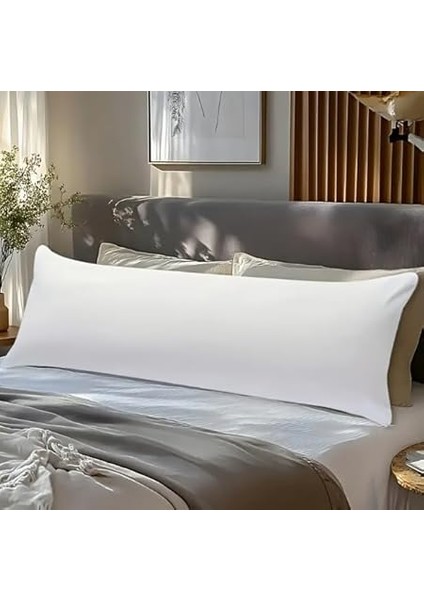 Uzun Vücut,baş Yastığı, 137 cm x 48 Cm, Beyaz, Yumuşak Dolgulu modelleri