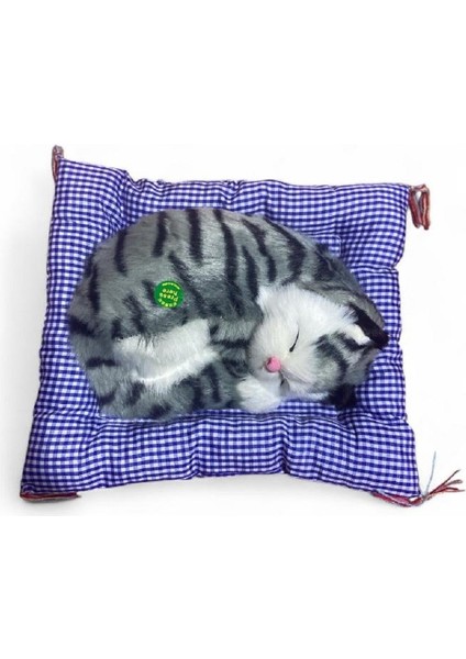 23 cm Sesi Yastıklı Uyuyan Kedi 2603