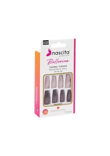 Nascita 24&apos;lü Ballerina Renkli Takma Tırnak - 155